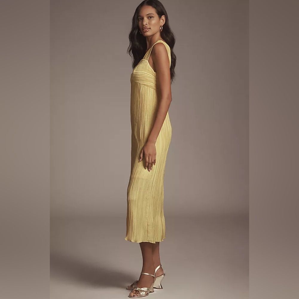 Anthropologie Anthropologie Pleated Midi Dress Size Large - Picture 2 of 2